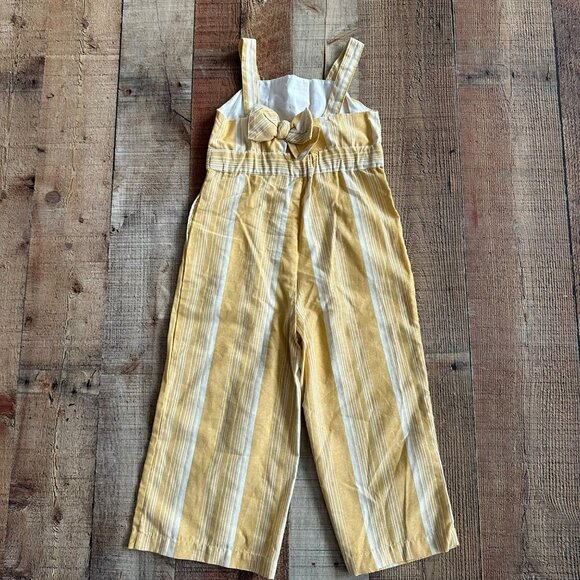Tommy Bahama Girls Size 4T Yellow and White Striped Jumpsuit Overall Romper - Picture 8 of 10